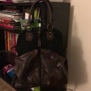 Black and brown crossbody purse